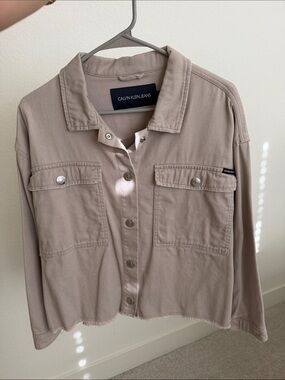 Calvin Klein Jeans Beige Utility Jean Jacket